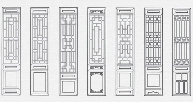 铁东常用中式仿古花窗图案隔断设计图